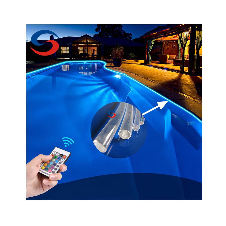 Pool Perimeter Decorative Clear Transparent Waterproof Fiber Optic Light Kit