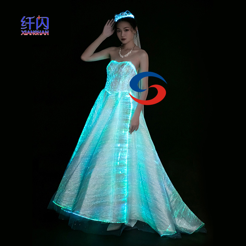 womans luxury LED Light Up Luminous Dress for Event Party Wedding