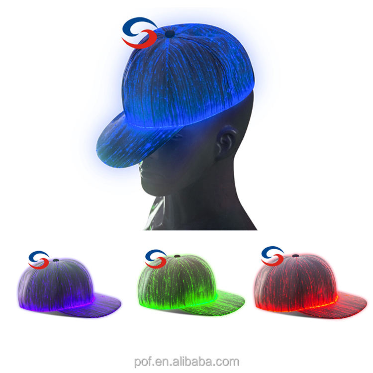 USB Charge Luminous Glow Rave Hat Lighted LED Hat Baseball Cap