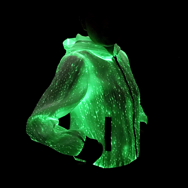LED Hoodie with Long Sleeves and Zipper