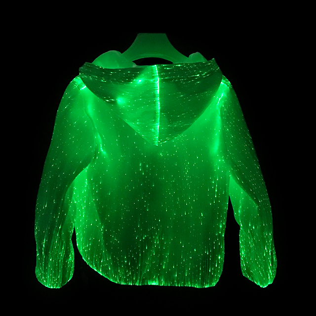 LED Hoodie with Long Sleeves and Zipper