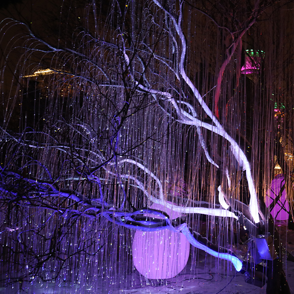 Plastic fiber optic tree lighting decoration