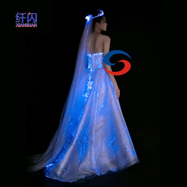 womans luxury LED Light Up Luminous Dress for Event Party Wedding - Image 5
