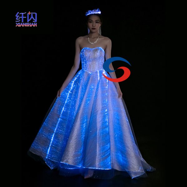 womans luxury LED Light Up Luminous Dress for Event Party Wedding - Image 2