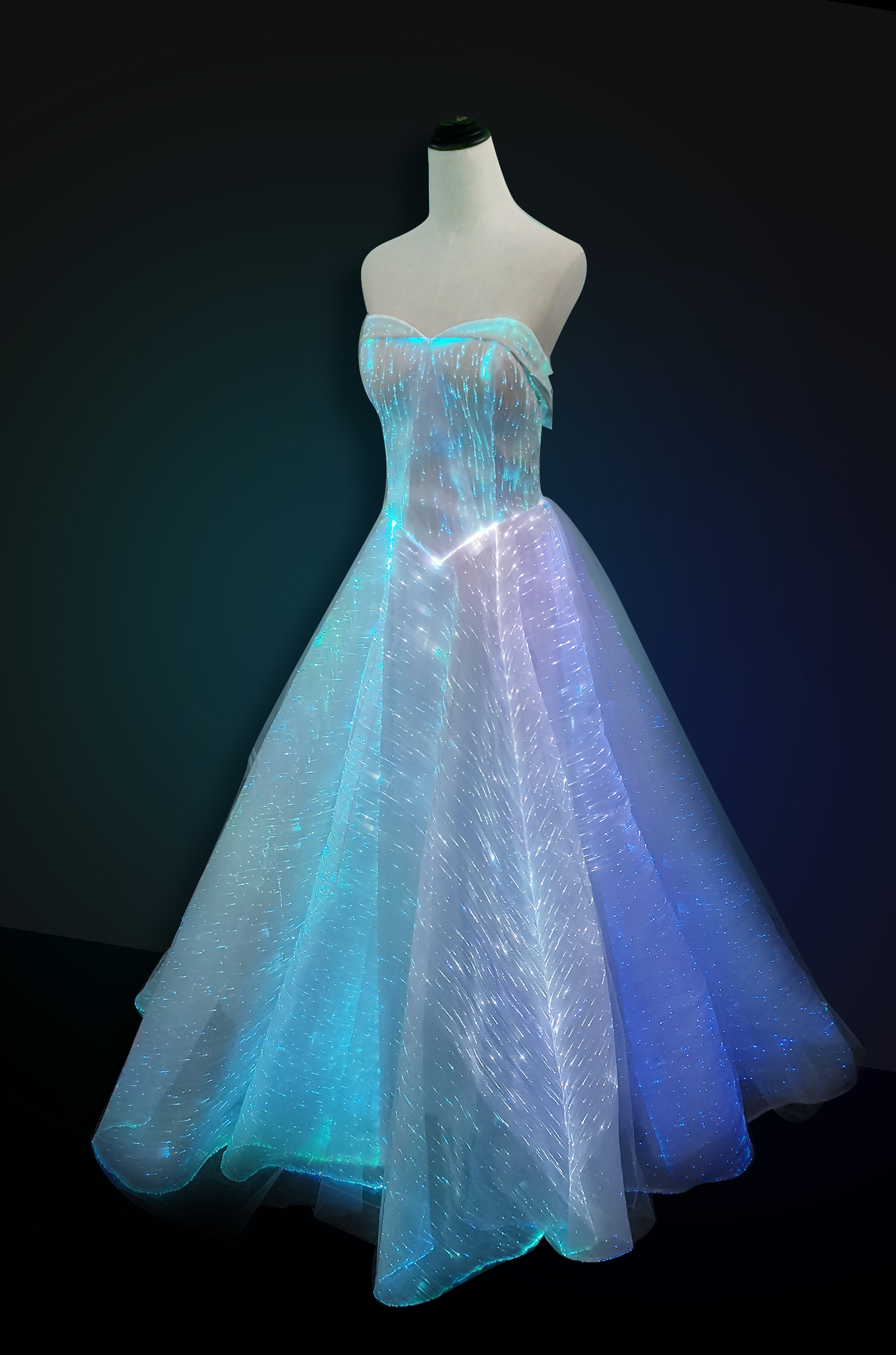 womans luxury LED Light Up Luminous Dress for Event Party Wedding - Image 3