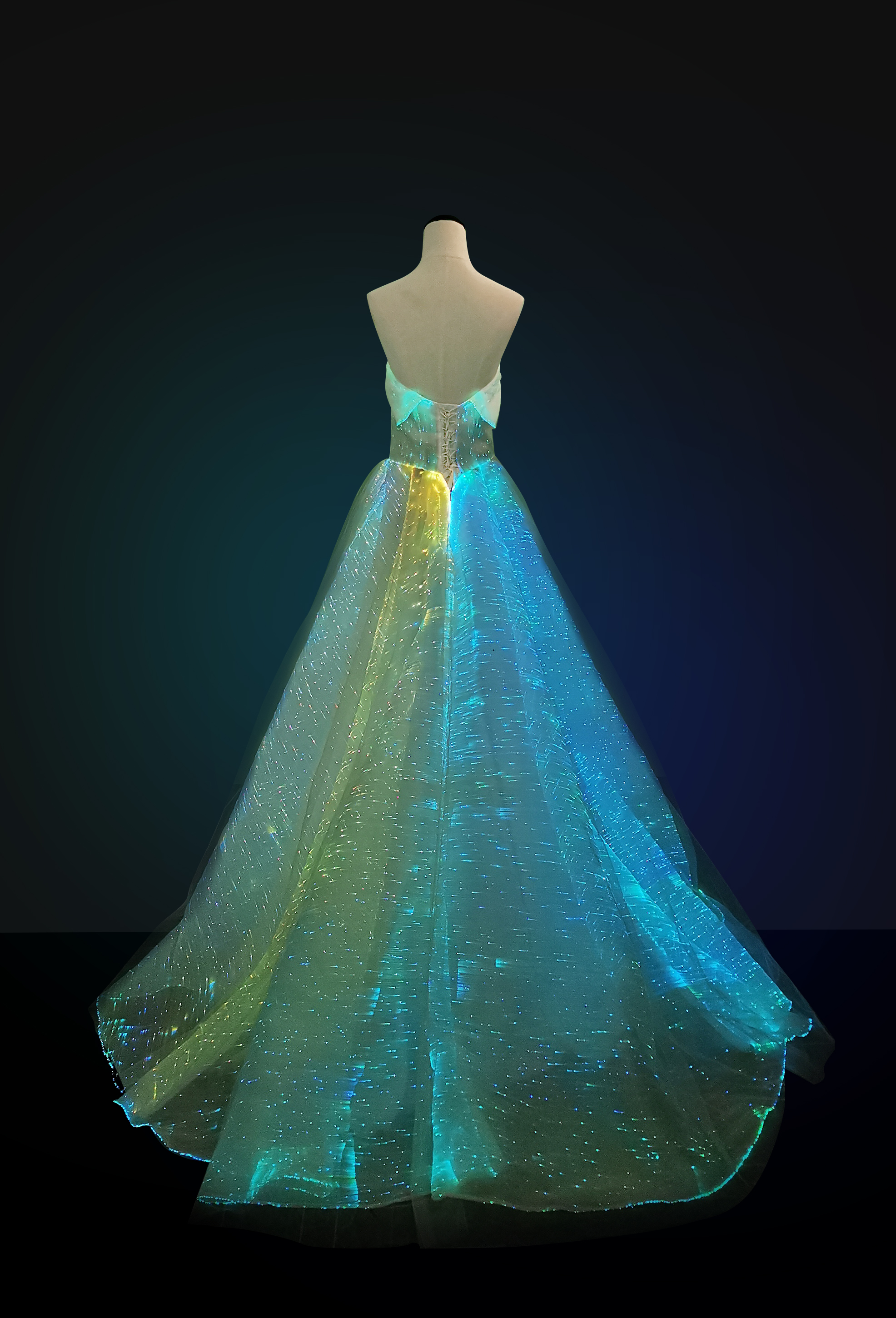 womans luxury LED Light Up Luminous Dress for Event Party Wedding - Image 4