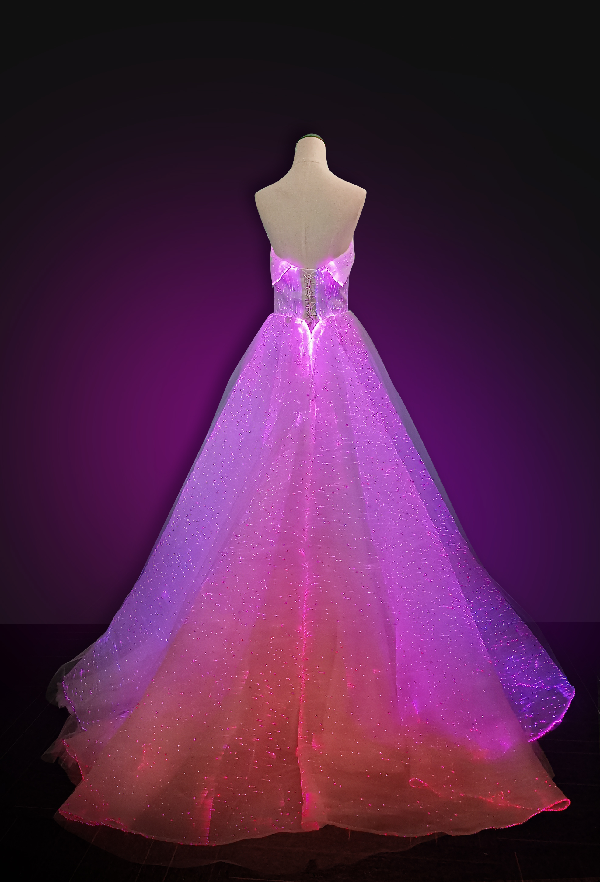 womans luxury LED Light Up Luminous Dress for Event Party Wedding - Image 5