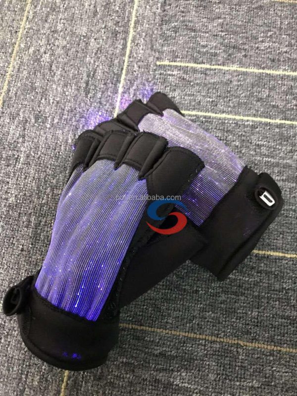 Fashion Luminous LED 7 Colors Glow in half-finger Gloves Unisex DJ Light Up Rave Fiber Optic Christmas Gloves - Image 2