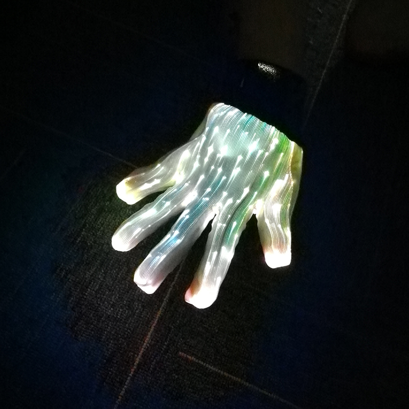 Fashion Luminous LED 7 Colors Glow in half-finger Gloves Unisex DJ Light Up Rave Fiber Optic Christmas Gloves - Image 21