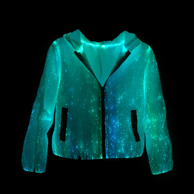 LED Hoodie with Long Sleeves and Zipper