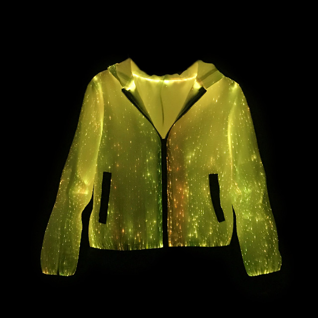 LED Hoodie with Long Sleeves and Zipper