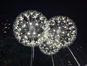 Fiber Optic Dandelion Lamp for Indoor Outdoor Lighting