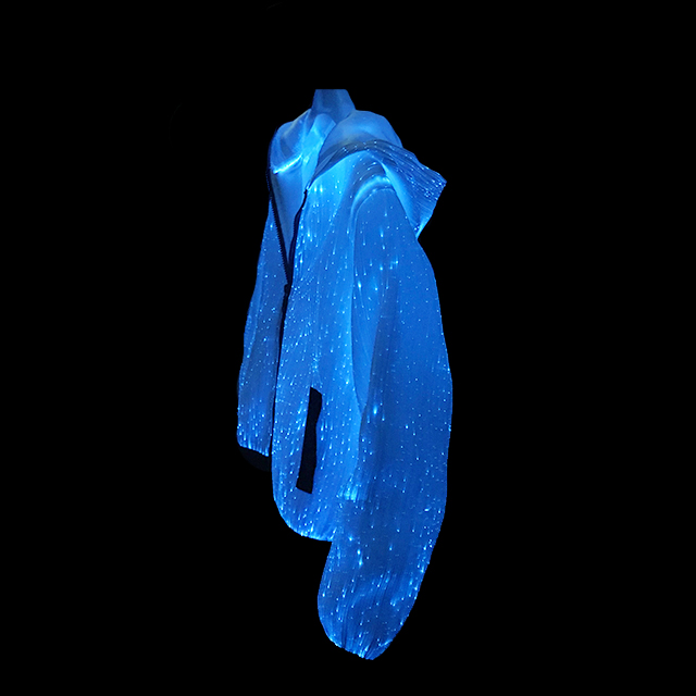 LED Hoodie with Long Sleeves and Zipper
