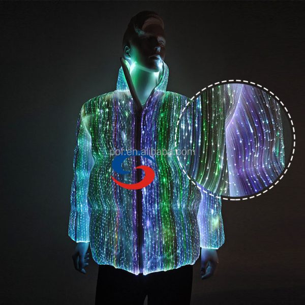 Led Light Up Fiber Optic Down Jackets for Men