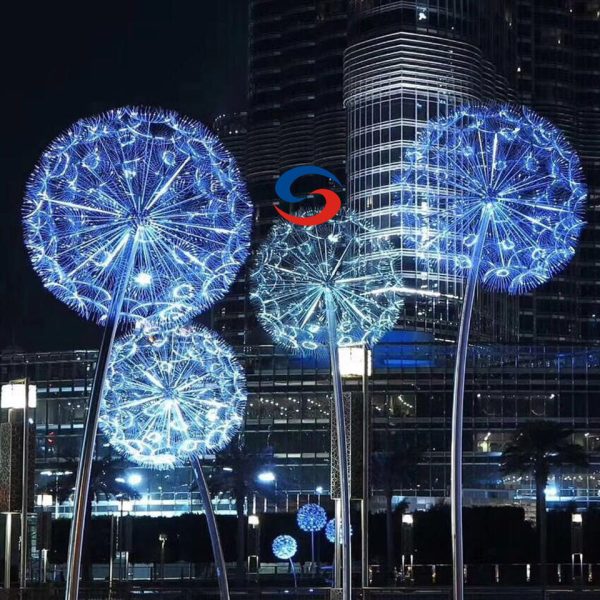 Fiber Optic Dandelion Lamp for Indoor Outdoor Lighting