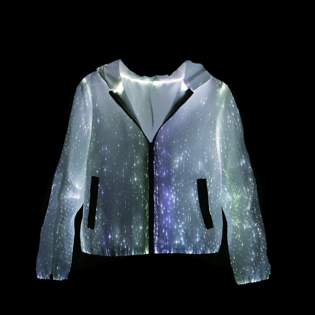 LED Hoodie with Long Sleeves and Zipper