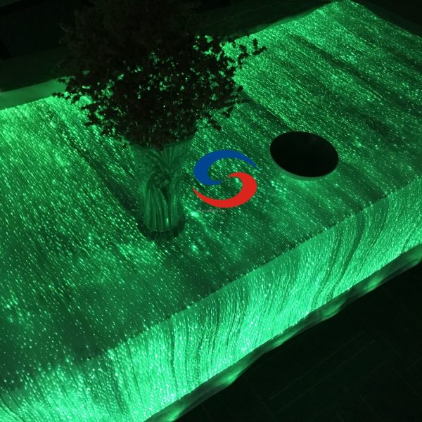 party supplies decorations LED Color Changing led light up fiber optic table cloth for even wedding party - Image 2