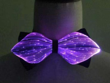 Light Show LED Seven Color Changeable Rave Party Even Fiber Optic Textile Luminous Men's Bow Tie