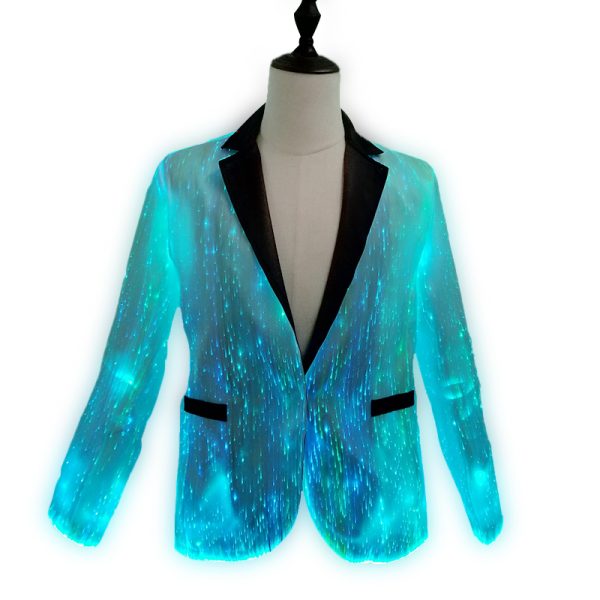 Fashion Design Luminous Fiber Optic Led Light Up Man Tuxedo Jacket Suit For Event Party Wedding - Image 4