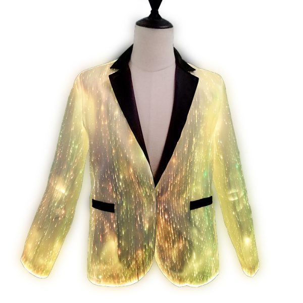 Fashion Design Luminous Fiber Optic Led Light Up Man Tuxedo Jacket Suit For Event Party Wedding - Image 3