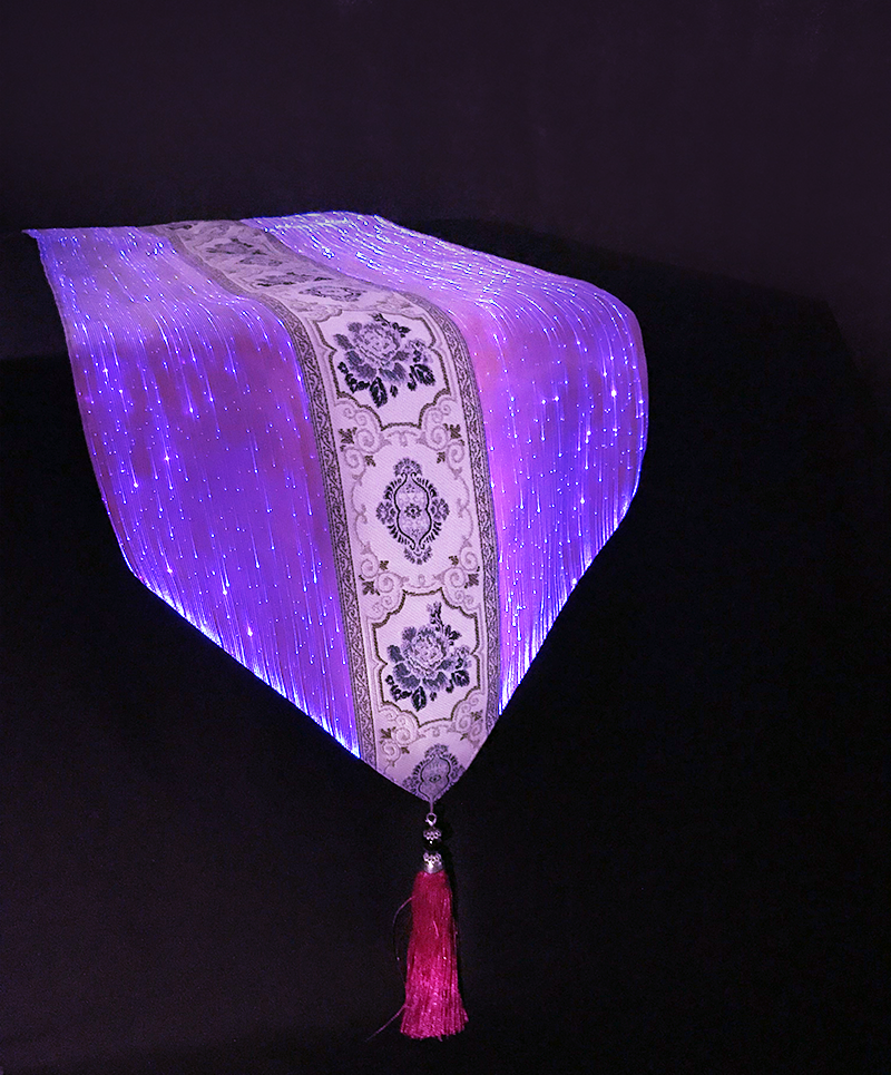 Luminous fiber optic fabric placemats centerpieces table runner