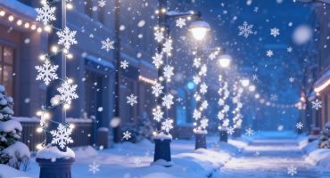 Blue and white Christmas Street