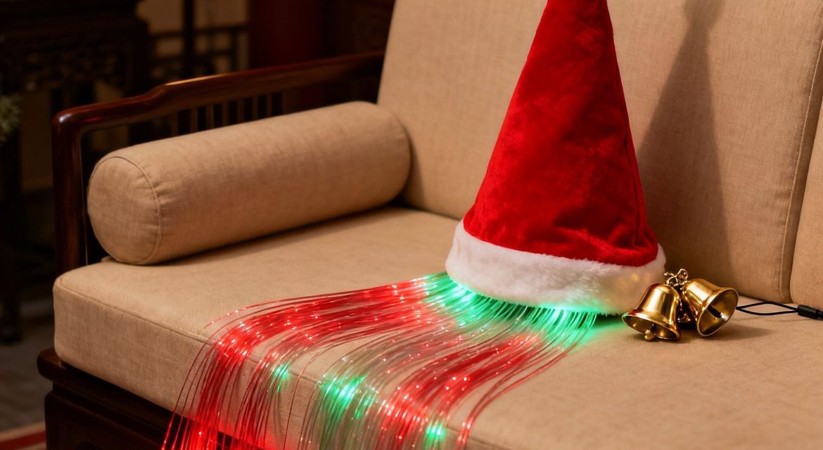 Christmas hat fiber optic sofa