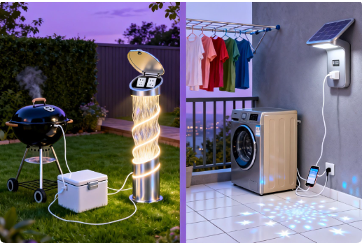 Outdoor light with socket