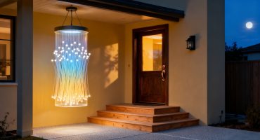 Warm yellow night corridor